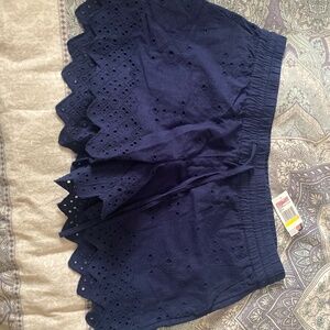 Vineyard Vines NEW Blue eyelet embroidered pull on shorts Medium preppy coastal